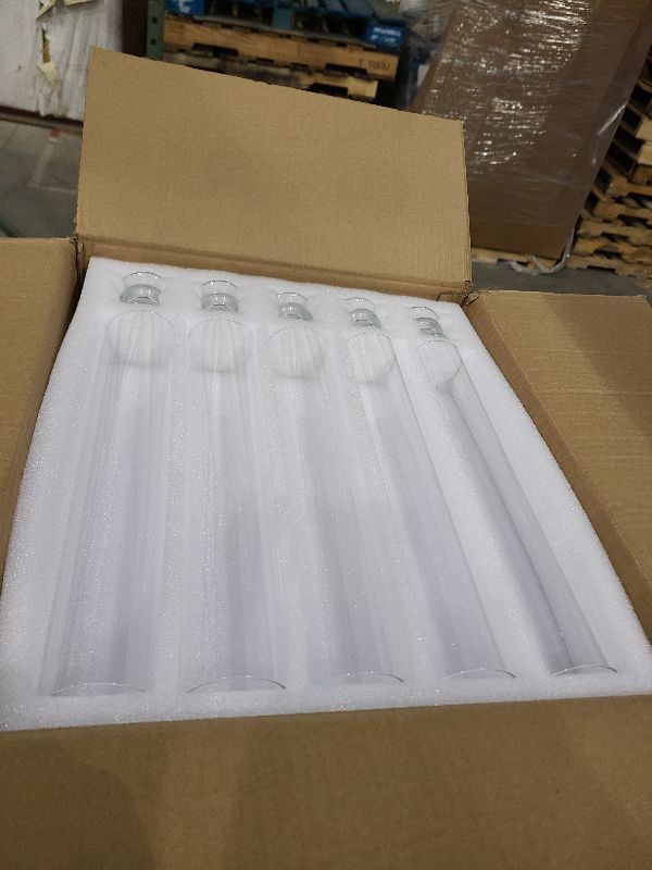 Photo 1 of 20 Pack Glass Hurricane Candle Holders 12.6" Open Ended Candlestick Holder Tubes Clear Bottomless Cylinders Suitable Taper LED Candles for Wedding Party Christmas Table Centerpiece Decor