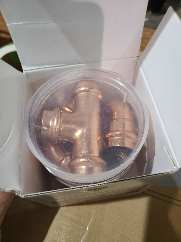 Photo 1 of (Znkiok® 6 Pack Set)3/4" Copper Propress Fittings Zero Lead,2 Each 3/4 Inch Press Coupling With Stop,Press 90 Degree Elbow,Press Tee,UPC,NSF/ANSI 61 Certified.