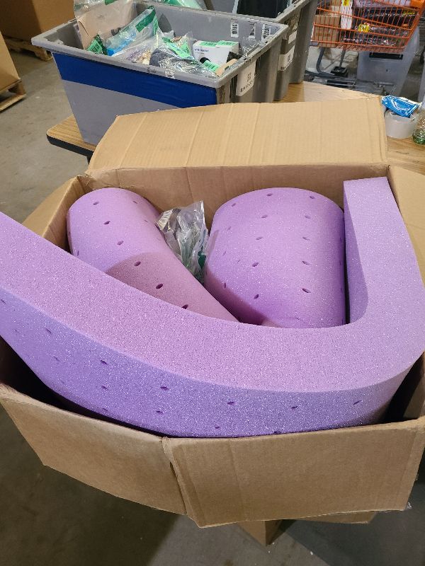 Photo 1 of 2 Inch Full Lavender Scented Memory Foam Mattress Topper for Pressure Relieving, Ventilated for Cooling Sleep, CertiPUR-US Certified, Medium Feel Mattress Pad in a Box, 54"x75", Full Size