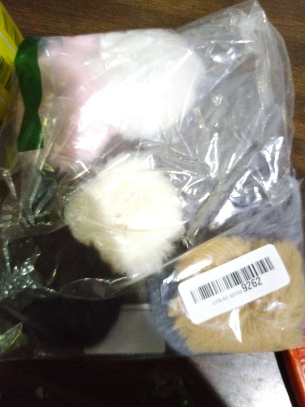 Photo 1 of 16 Pieces Rabbit Fur Hair Accessories: Fluffy Scrunchies, Pom Pom Hair Ties, and Elastic Ponytail Holders for Women and Girls (Color Set 1)