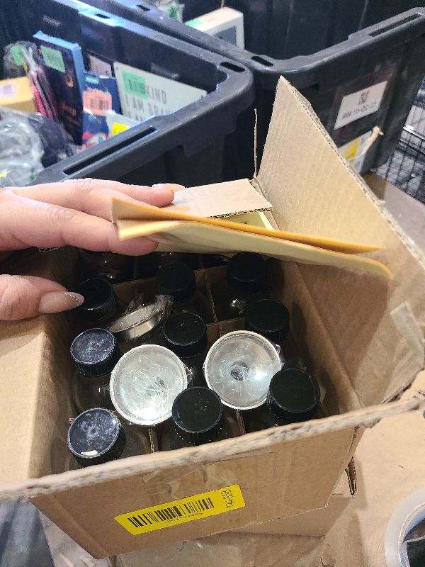 Photo 1 of 12 Pack, 2 oz Small Clear Glass Bottles w/Lid & 3 Funnels - 60ml Boston Shot Bottles for Health, Immunity, Potion, Wellness, Sample, Ginger, Juice - Mini Personal Care & Beauty Travel Bottle