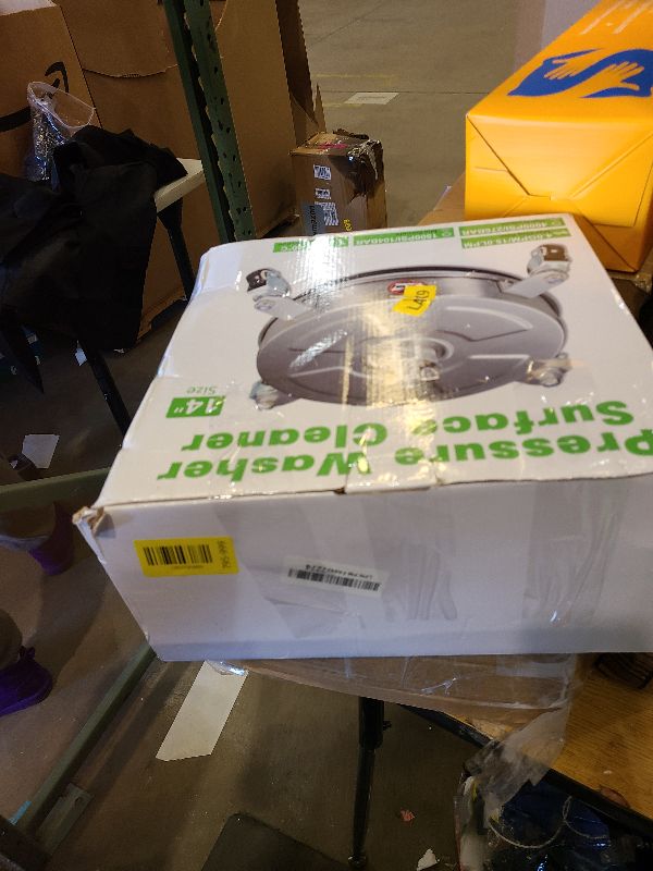 Photo 1 of 14" Pressure Washer Surface Cleaner with 4 Wheels, Stainless Steel Housing, 4000 PSI Max, 3 Connect Nozzles & 2 Extension Wands, Pressure Washer Surface Cleaner for Concrete, Patios, Sidewalks