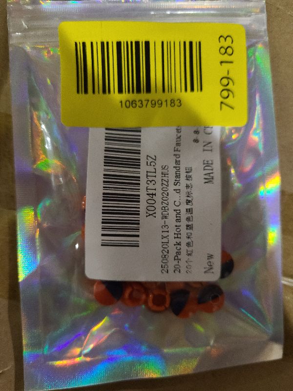 Photo 1 of 20-Pack Hot and Cold Water Tap Indicators Faucet Index Buttons, Red and Blue Temperature Markers for Kitchen Sink Faucet, 7mm Hole Fits Kraus and Standard Faucets