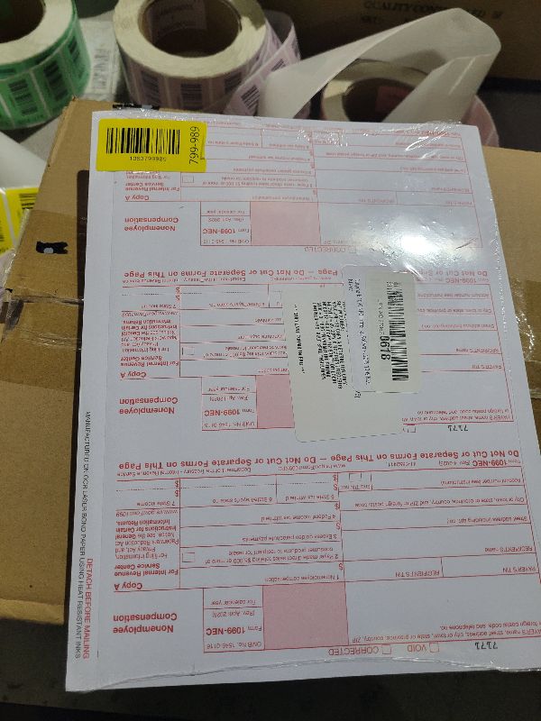 Photo 1 of 1099 MISC Forms 2025, 4 Part Tax Forms Kit, 25 Vendor Kit of Laser Forms Designed for QuickBooks and Accounting Software