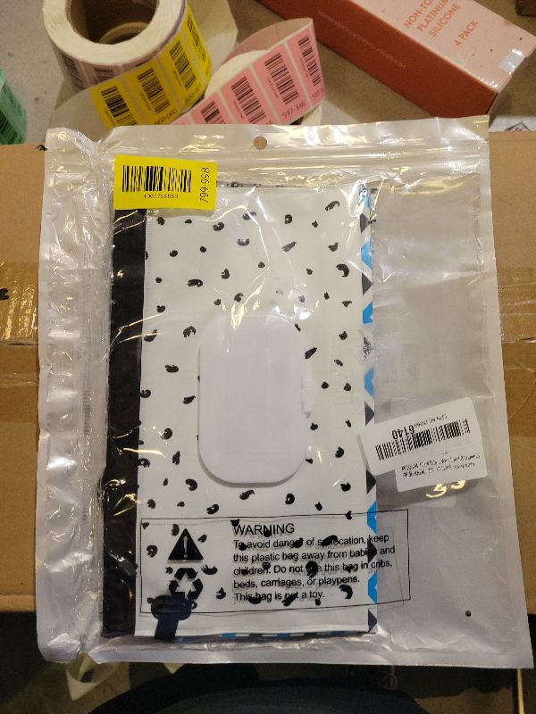 Photo 1 of 2 Pack Reusable Wipes Pouch Portable Wipes Dispenser Refillable Wet Wipe Container Lightweight Travel Wet Wipe Case Holder for Diaper Bag