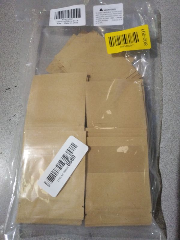 Photo 1 of 100 Pcs Small Resealable Seed Envelopes, Mini Zip Lock Kraft Bags with Window, 2.7"x3.5" Coffee Sample Bags Resealable Ziplock, Small Business for Samples Bag, Food Storage Bag
