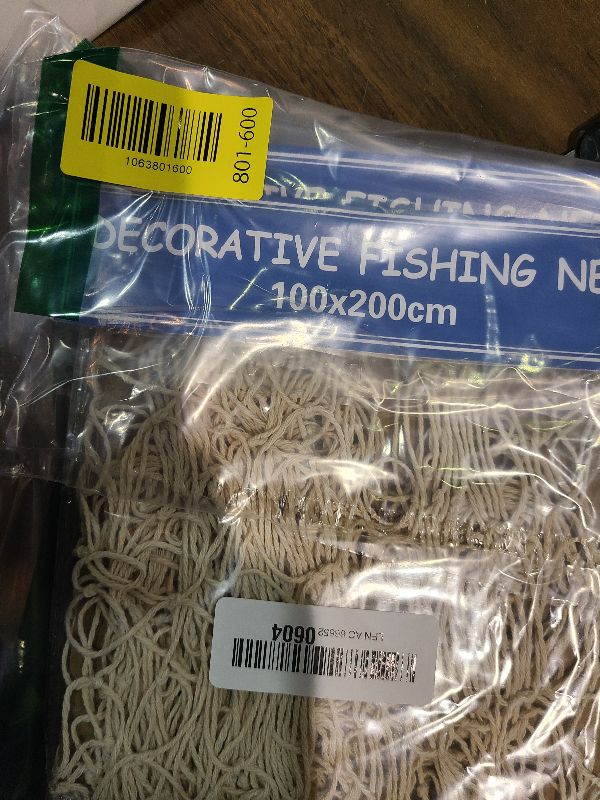 Photo 1 of 2 PCS Fish Net Decorations, 80 x 40 Inch, Ocean Themed Party Decor Beach, Nautical Wall Hanging Fishing Net for Coastal Bedroom, Bathroom, or Under The Sea Party Decorations