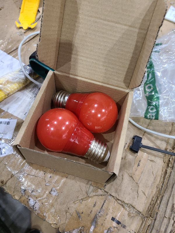 Photo 1 of 2 Pack A15 LED Red Light Bulb for Nightlight, 5W Equivalent 40Watt E26 Base, Red Lighting for Halloween, Christmas, Party Decoration, Sleep Lights, Indoor&Outdoor, Bedroom, Porch Lights, Non-Dimmable