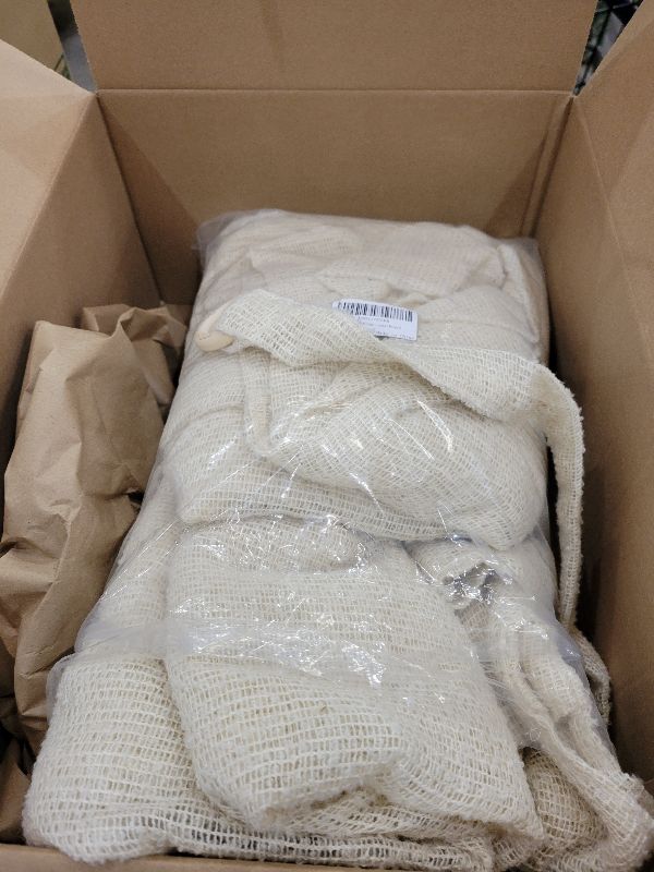 Photo 1 of 2 Panels Set Cream Linen Curtains 108 inches Long for Living Room Extra Long Back Tab Curtains Neutral Farmhouse Light Filtering Semi Sheer Linen Drapes Ceiling to Floor for Large Window Ivory 9 FT