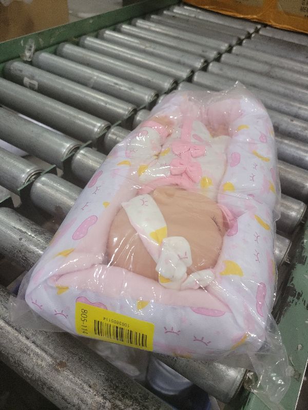 Photo 1 of 12 Inch Baby Doll Crib Playset with Dolls Clothes and Accessories Including Soft Sleep Bassinet Bed, Bottles, Nipple, Eye Mask, Slippers, Blanket, Pillow, Gift Idea for Ages 3+