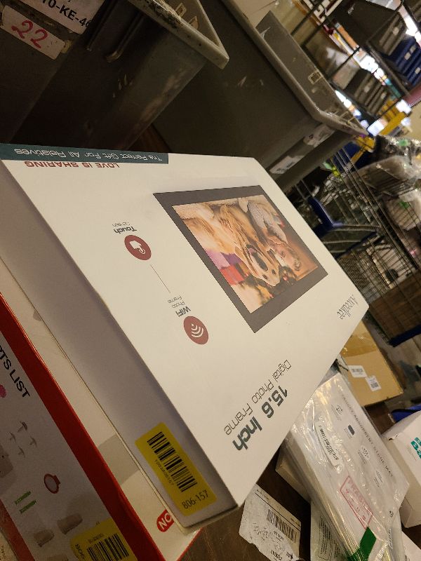 Photo 1 of 15.6 Inch WiFi Digital Picture Frame IPS Touch Screen HD Disply,Video Clips and Slide Show,Auto-Rotate, Wall Mountable,Send Photos Instantly from Anywhere with via Frameo APP (15.6 INCH)