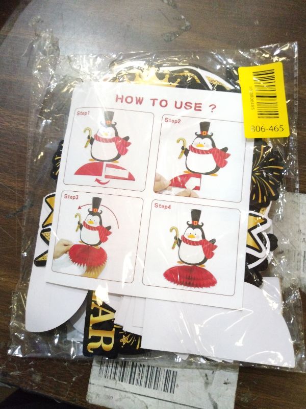 Photo 1 of 10Pcs Happy New Years Decorations 2026 Honeycomb Centerpieces, Black and Gold New Years Eve Table Decorations Centerpiece for 2026 New Year's Eve Supplies