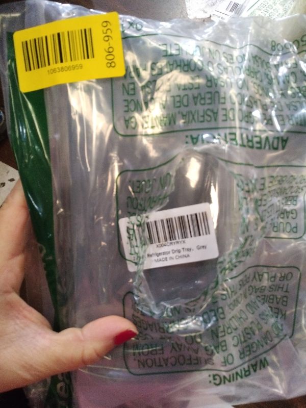 Photo 1 of 2 Pack Refrigerator Drip Tray, Cuttable Protector Fridge Drip Tray, Silicone Spills Water Drip Tray, Water Dispenser Pan Drip Tray GE, Samsung, Rectangular, Grey