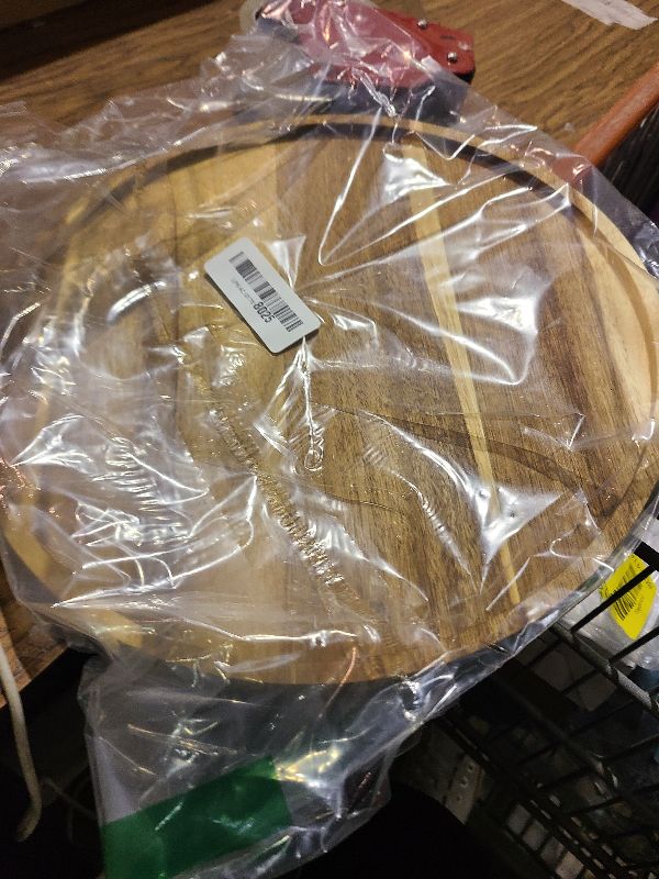 Photo 1 of 11.5 Inches Candle Holder Tray Home Decor, Round Wood Tray for Coffee Table, Small Wooden Serving Decorative Trays for Home