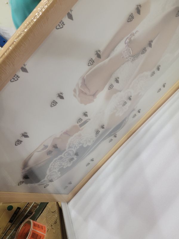 Photo 1 of 16x24 Wood Picture Frame, Rustic Natural 24x16in Woodgrain Frame, Modern Beige 16 x 24 inch Gallery Wall Photo Poster Frame with HD Plexiglass, Horizontal Vertical Wall Mounting Display 1pcs