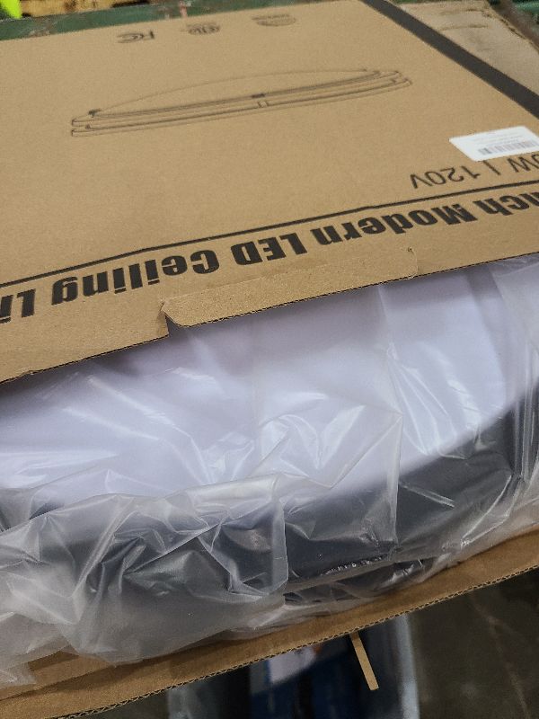 Photo 1 of 18inch LED Flush Mount Ceiling Light, 50W 5600lm Bright Dimmable LED Ceiling Light Fixture, 2700K-6500K Adjusted, Modern Kitchen Light Fixture Ceiling for Living Room Bedroom, Matte Black, 1-Pack