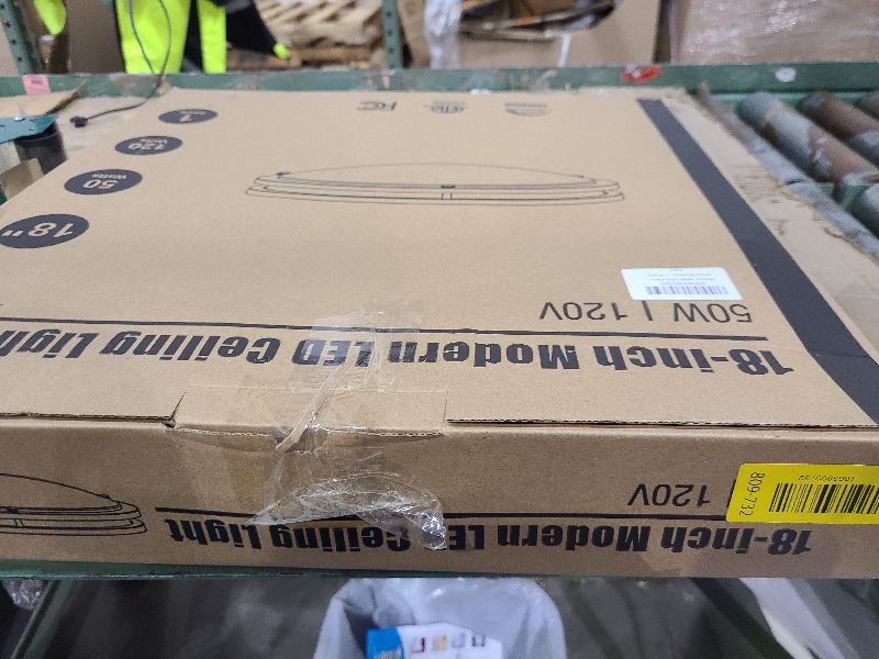 Photo 1 of 18inch LED Flush Mount Ceiling Light, 50W 5600lm Bright Dimmable LED Ceiling Light Fixture, 2700K-6500K Adjusted, Modern Kitchen Light Fixture Ceiling for Living Room Bedroom, Matte Black, 1-Pack