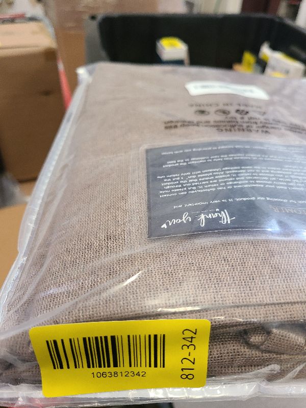 Photo 1 of 100% Blackout Linen Textured Curtains 84 Inch Length 2 Panels Set for Living Room, Bedroom, Full Blackout Curtains with Grommets Top, Blackout Curtains Privacy Protection, Brown, 37" W x 84" L