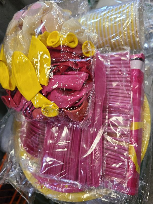 Photo 1 of 115 Pcs Softball Birthday Party Decorations Softball Party Decorations Plates Tablecloth Birthday Banner Balloons Cup Knife Spoon Forks Tableware Dinnerware Set