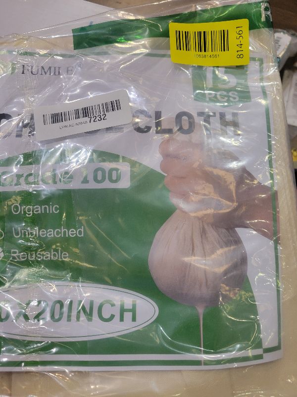 Photo 1 of 15 PCS Reusable Cheese Cloths for Straining, 20x20 Inch, Organic Cotton Cheese Cloths Unbleached,Cheese Cloth Reusable With Hemmed Edge for Straining Liquid,Cheese Making,Juicing,Baking,Cooking Turkey