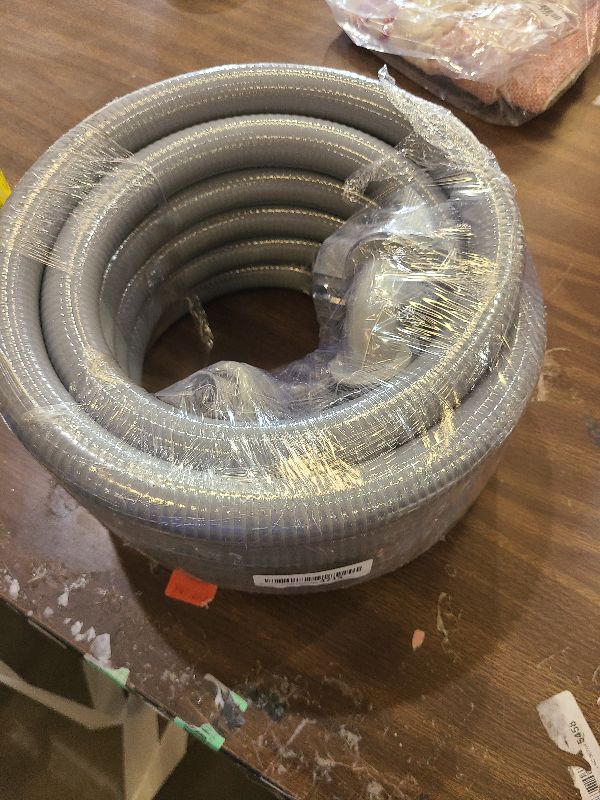 Photo 1 of 1inch 25ft Electrical Conduit Kit,Liquid-Tight Conduit and Connector Kit with 5 Straight and 3 Angle Fittings Included,Flexible Non - Metallic Electrical Conduit(1" Dia, 25 Feet)