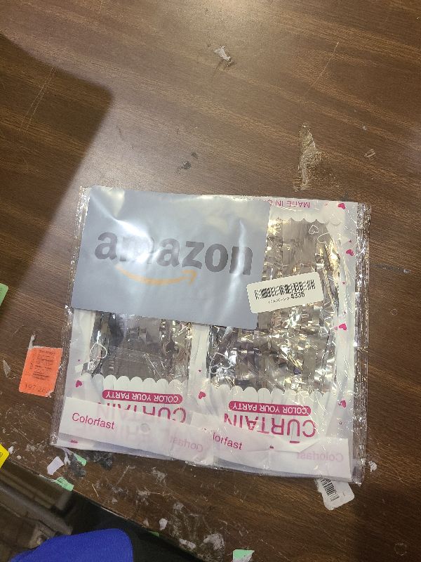 Photo 1 of 2 Pack Foil Curtain Backdrop Silver Metallic Tinsel Foil Fringe Curtains Photo Booth Props for Birthday Wedding Engagement Baby Shower Bachelorette Christmas Holiday Celebration Party Decorations