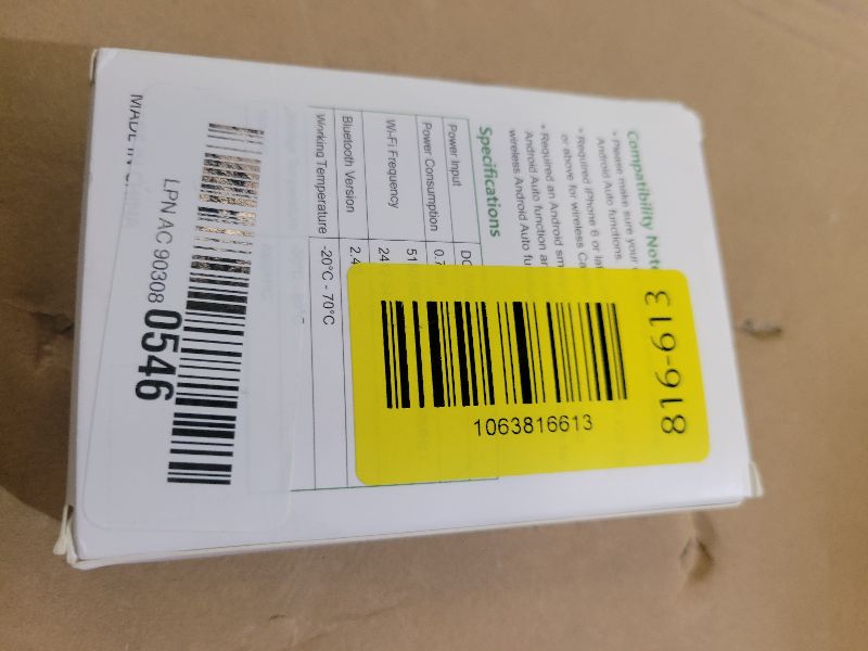 Photo 1 of 2026 Upgraded Wireless CarPlay Adapter - Fast Auto-Connect, Stable Connection, Mini Size Plug & Play Adapter for iPhone & Android Auto Compatible Cars