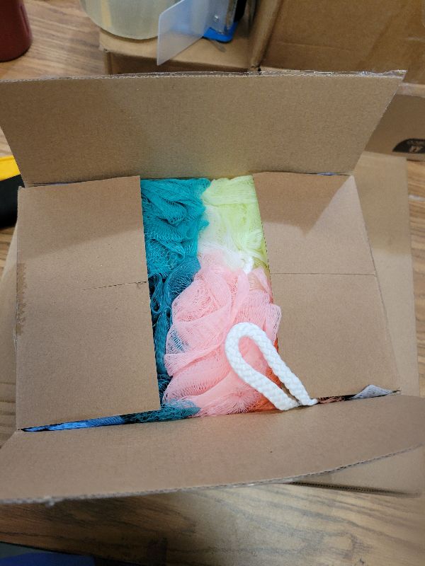 Photo 1 of 10 Pack of Bath Loofah Shower,Small Size Sponge Pouf Body Scrubber Exfoliator Scrubber Ball,Mesh Bath and Shower Sponge for Kids Women Men Body Wash Bathroom