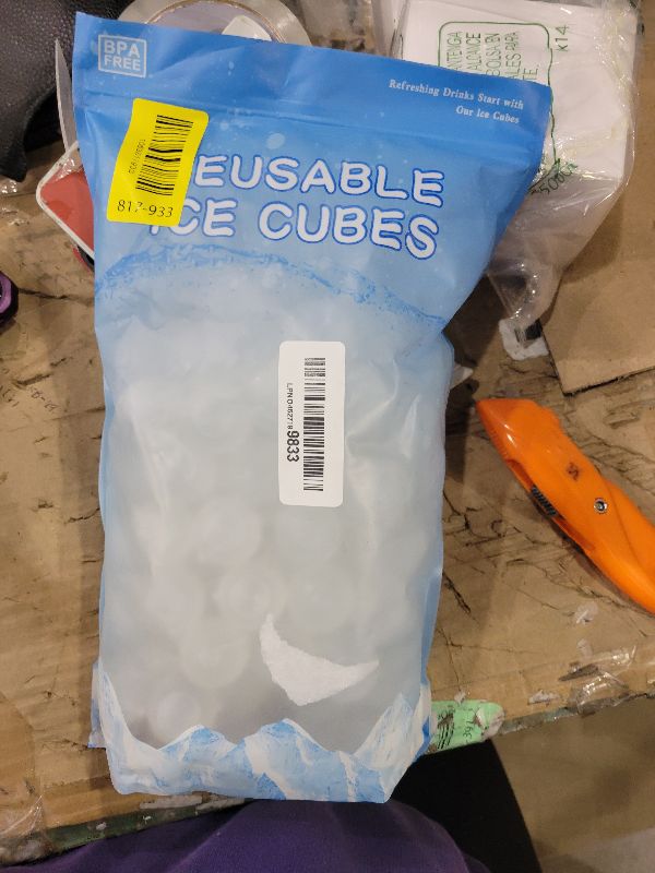 Photo 1 of 100 Pack Reusable Ice Cube for Drinks, Clear Round Shape Plastic ice Cubes Without Diluting BPA Free, Refreezable Ice Cubes for Coffee, Wine, Whiskey, Cocktails (Transparent)