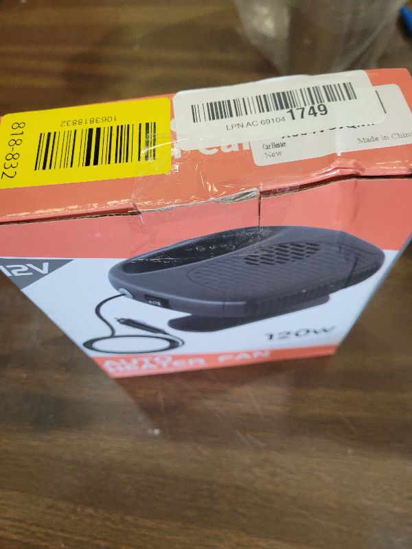 Photo 1 of 12V Portable Car Heater & Defroster – 120W Turbo Fast Heating/Cooling, 360° Adjustable, Plug & Play for Cars/SUVs/RVs – Dual Defog & Fog-Free Driving-grey