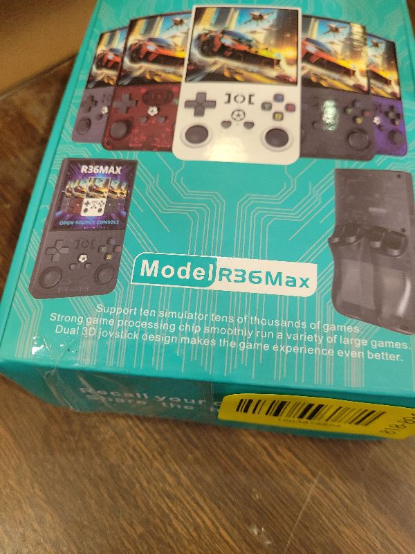 Photo 1 of ?R36MAX 4000mAh Portable Rechargeable Handheld Retro Game Console,Comfort Non-Slip Handheld Standing Retro Game Console with 64G TF Car,4.0-inch Screen,for Office,Blue