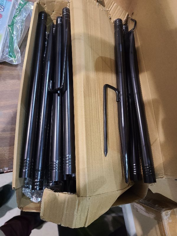 Photo 1 of 10Ft String Light Poles 4 Pack,Light Poles for Outside Lights,Outdoor with Fence Brackets Hanging Lights,Metal Stand Deck Patio Backyard