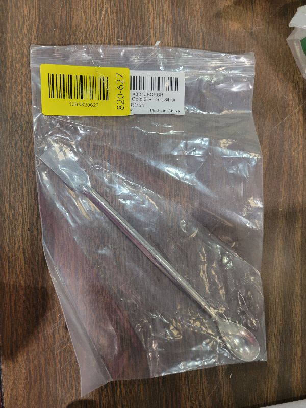 Photo 1 of 2 Pcs Gold Silver Melting Long Handle Stainless Steel Spoon Stirring Rod Spoon Melting Casting Refining Gold Silver Tool Multifunctional Coffee Beverage Stir Sticks Coffee Stirrers, Silver