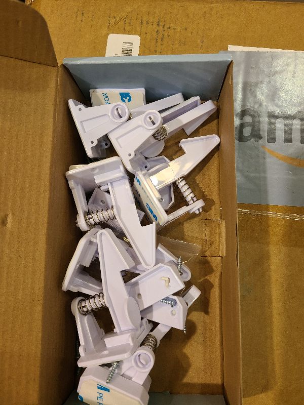 Photo 1 of 12 Pack Cabinet Locks Child Safety | Baby Safety Cabinet Locks NO Drilling 3M Adhesive Baby Proof Drawer Lock Child proofing cabinets latches for Kids Latch for Drawers & Door Child Safety Locks