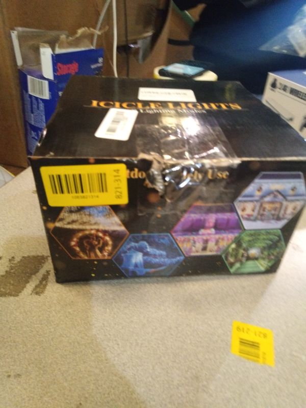 Photo 1 of 132ft Icicle Lights for Outside - 1280 LED Warm White Twinkle Lights with 240 Drops, 8 Modes Plug in Waterproof Timer Memory. Cannot be Extended. The Plug is in the Middle (66ft+66ft)