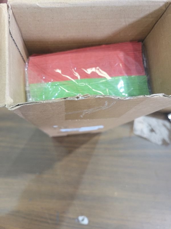 Photo 1 of 100 Pieces Christmas Envelopes Green and Red Envelope with Christmas Tree Snowflake Stickers Self Adhesive Greeting Card Pockets for Holiday Festive Letters Mail Gift Supplies