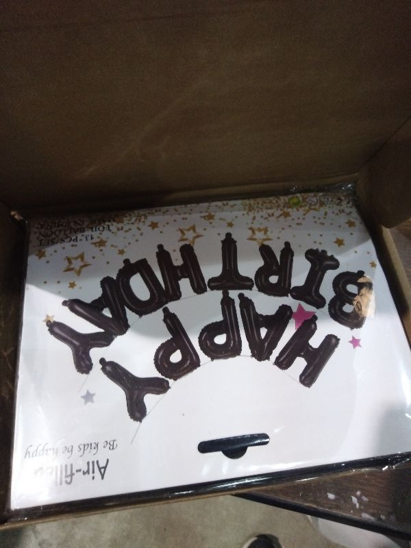 Photo 1 of [85 PCS] 16" Foil Personalized Name Happy Birthday Balloons Letters, Mylar Aluminum Custom Name and Age Letter Balloons, 2 Sets A- Z & 0-9 for Birthday Party Graduation Wedding Holiday Event (Black)