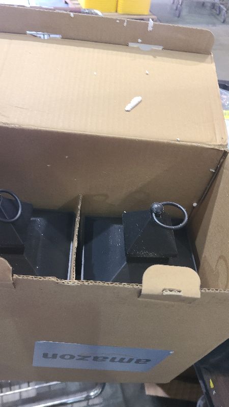 Photo 1 of 14" Lanterns Decorative Indoor/Outdoor, 2 Pack Black Lantern Decor with Timer Candle, Waterproof Battery Operated Outdoor Lanterns, Vintage Hanging Lanterns for Patio, Porch, Entryway, Centerpieces