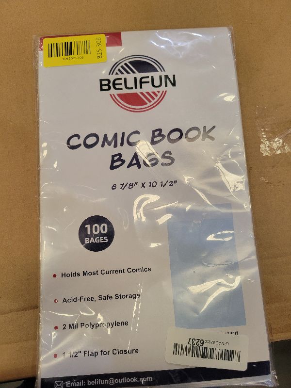 Photo 1 of 100ct Current Comic Bags and Boards - Reusable Boards, Bags 1 1/2" Flap, Clear Protector