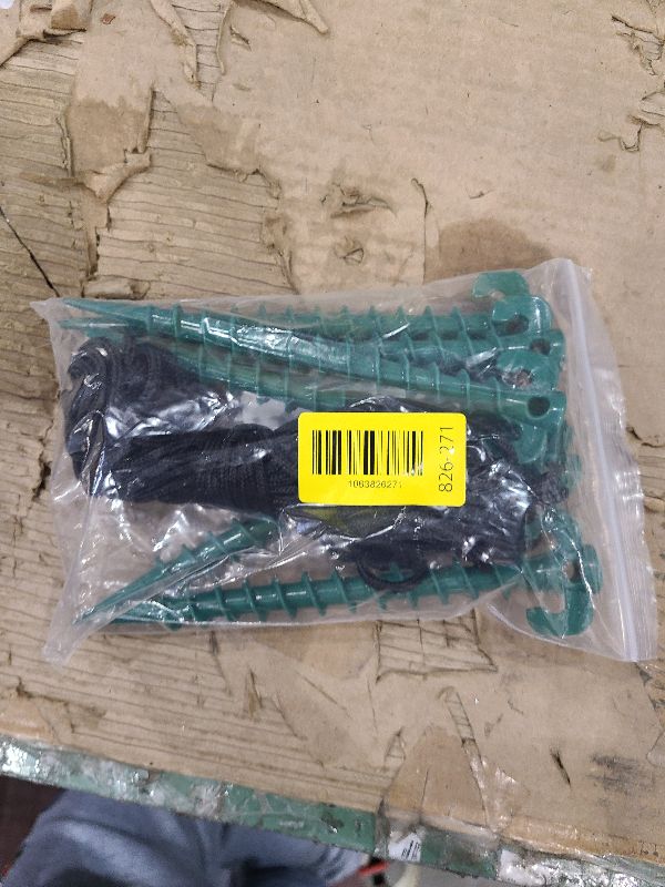 Photo 1 of (4-Pack) Vortex 7-1/2" Ground Anchors, Screw-in Anchor for Yard, Tents, Tarps, 70 lb Pull Force, Green ANCBPS7-HSG-L