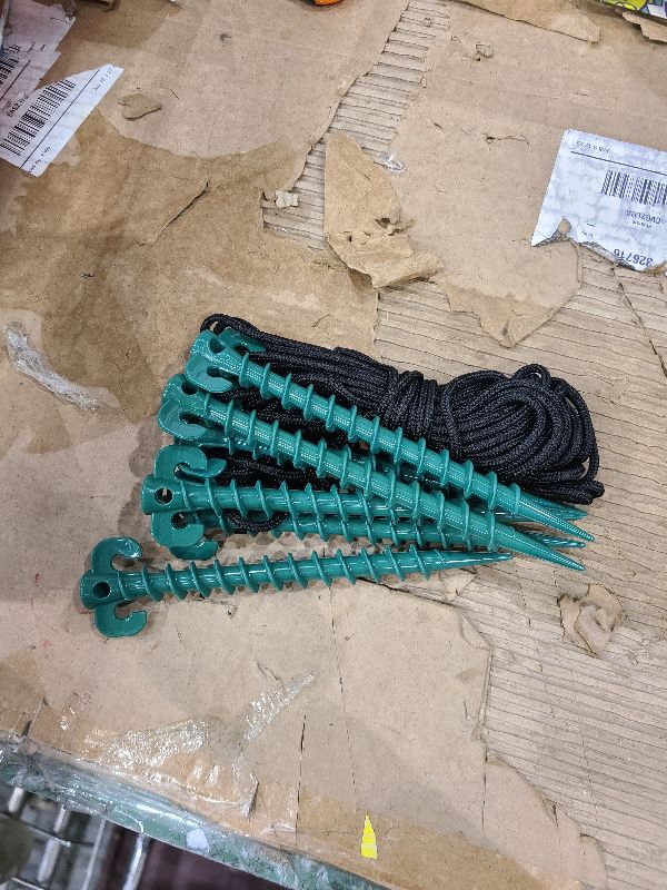 Photo 1 of (4-Pack) Vortex 7-1/2" Ground Anchors, Screw-in Anchor for Yard, Tents, Tarps, 70 lb Pull Force, Green ANCBPS7-HSG-L