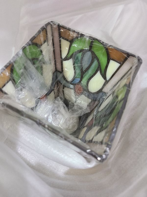 View 2 of [HUIMEIJU] Tiffany lampshade, square lampshade, colored glass lampshade, Fan lampshade replacement, wall lampshade, pendant lampshade replacement, separate lampshade, HMJ6036