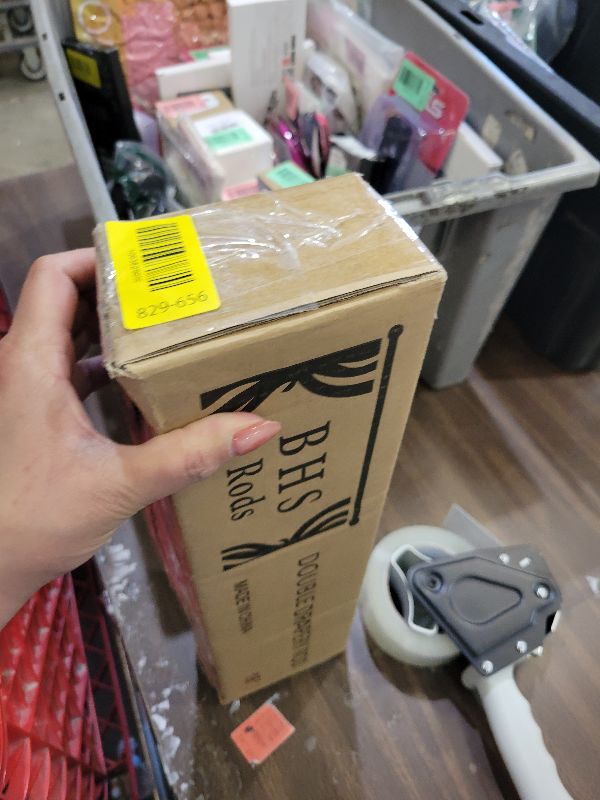 Photo 1 of 1 Inch Black Double Curtain Rod with Vintage-style Finials-Tension Curtain Rods 28-48 Inchs for Bedroom&Home Decor