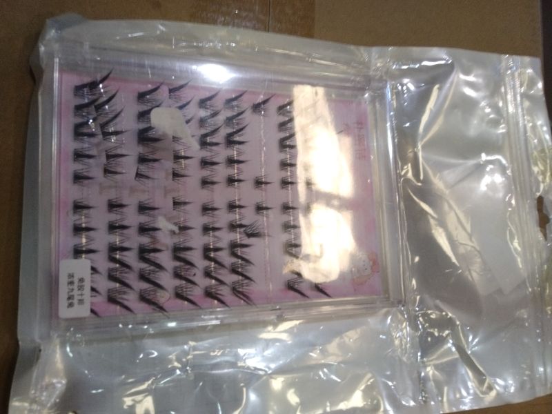 Photo 1 of 100Pcs Self Adhesive Eyelashes, Self Adhesive Lash Clusters 7-10MM, Wispy Spiky C-Curl Lash Clusters for DIY Anime Eye Makeup