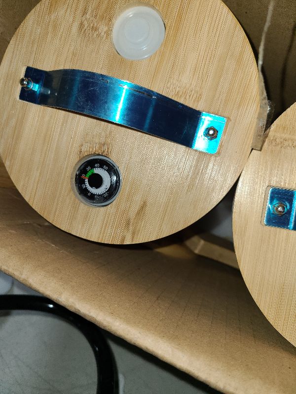 Photo 1 of 1.2 Gallon Large Glass Drink Dispenser For Parties, Beverage Dispenser with Bamboo Wood Stand and Stainless Steel Spigot, Juice, Lemonade, Water jug dispenser, Laundry Detergent Dispenser (2 PACK)