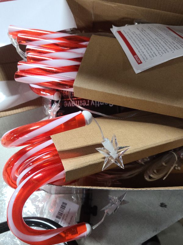 Photo 1 of 24 Pack Solar Candy Cane Lights | IPX5 Waterproof with 10 Lighting Modes | Outdoor Christmas Decor for Garden, Lawn, Pathway & Patio | Auto On/Off Holiday Lighting