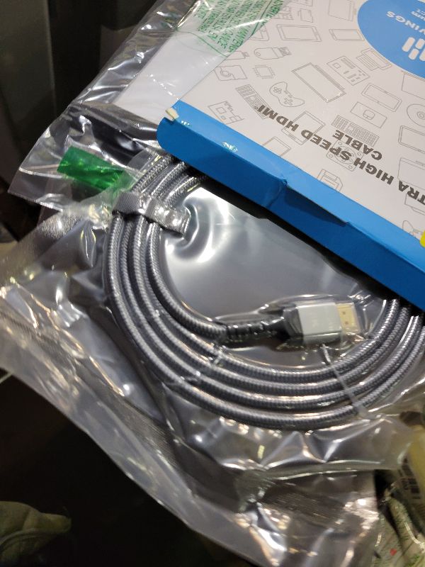 Photo 1 of 10K 8K HDMI 2.1 Cable 2-Pack 6.6FT, Highwings Certified 48Gbps Ultra High Speed Slim HDMI Cord,Support 4K@120Hz 8K@60Hz, HDCP 2.2&2.3, Dynamic HDR,eARC,DTS:X, Compatible with Roku TV/HDTV/PS5/Blu-ray