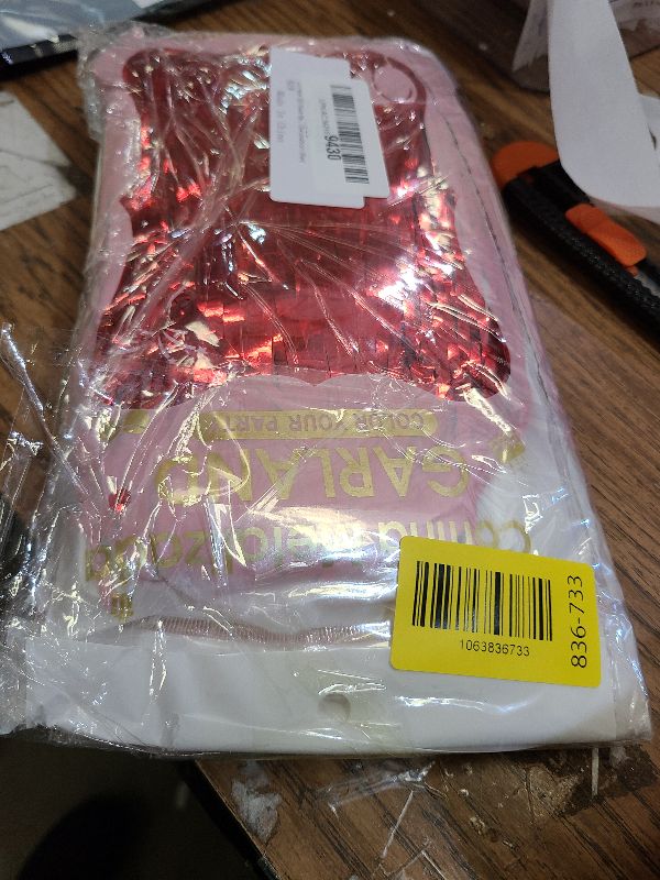 View 2 of 10 Pack 10 Feet Red Fringe Garland Foil Fringe Garland Metallic Tinsel Streamers Fringe Backdrop Banner for Parade Floats Birthday Party Decorations Halloween Christmas Decoration (Red)