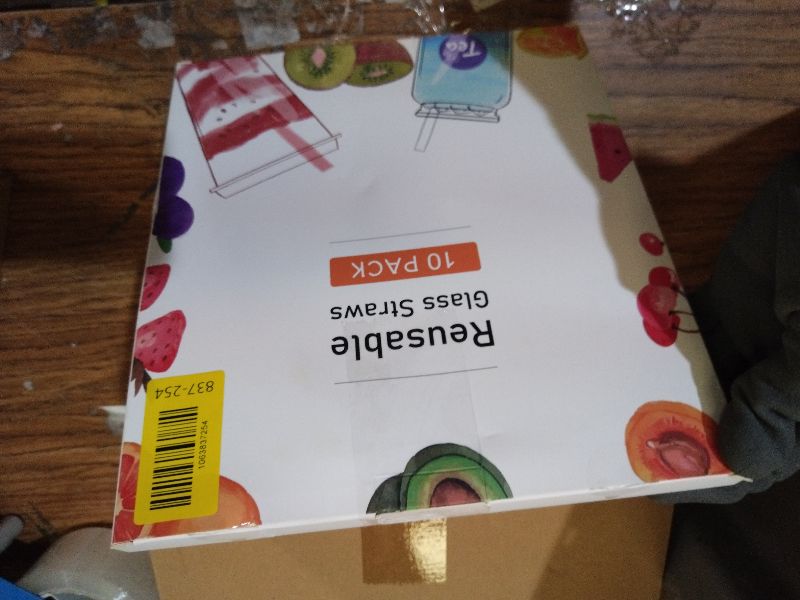 Photo 1 of 10 Pcs Reusable Wavy Colorful Glass Straws,9''x8 mm Shatter Resistant Cute Drinking Straws with 2 Cleaner Brush for Beverages,Coffee,Juice,Cocktail,Teas