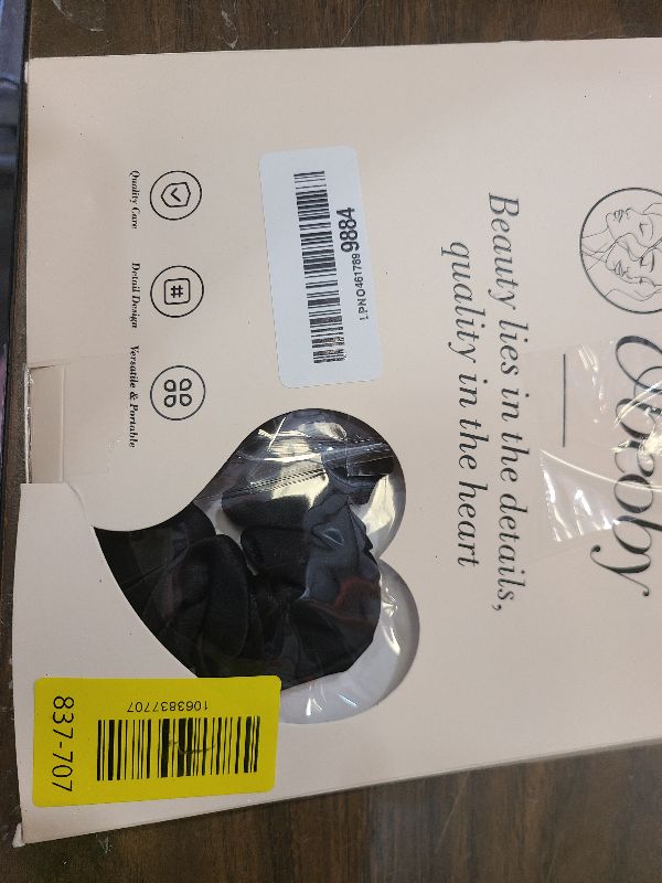 Photo 1 of 100% Mulberry Silk Scrunchies for Work, 4 Pack Soft Black Silk Hair Ties for Sport Yoga No Damage Scrunchies